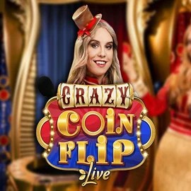 Crazy Coin Flip slot logo by Evolution at Fugu Casino