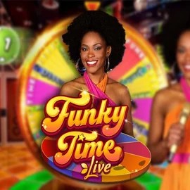 Funky Time slot logo by Evolution at Fugu Casino