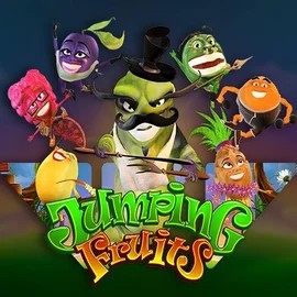 Jumping Fruits online game logo by Wazdan on fugucasinocanada.ca